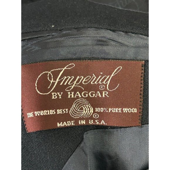 Imperial‎ by Haggar Navy Blue Two Buttons 100% Pure Wool Sport Coat Blazer Sz 42 - Picture 6 of 6